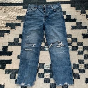 We the free jeans, boyfriend cut size 28z rigid denim. Never worn